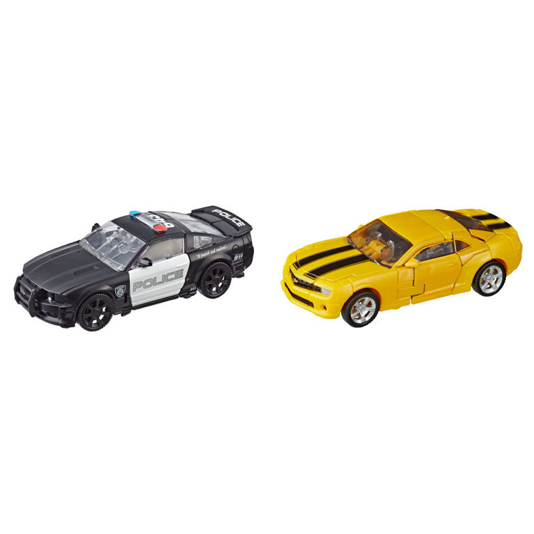 Transformers Buzzworthy Bumblebee Studio Series Deluxe - 27BB Clunker Bumblebee vs. 28BB Barricade - Exclusive - Collectables > Action Figures > toys -  Hasbro