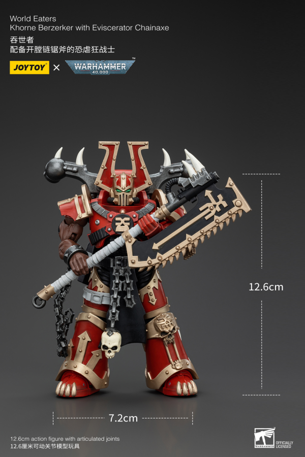 Warhammer 40K - World Eaters - Khorne Berzerker With Eviscerator Chainaxe - Collectables > Action Figures > toys -  Joy Toy
