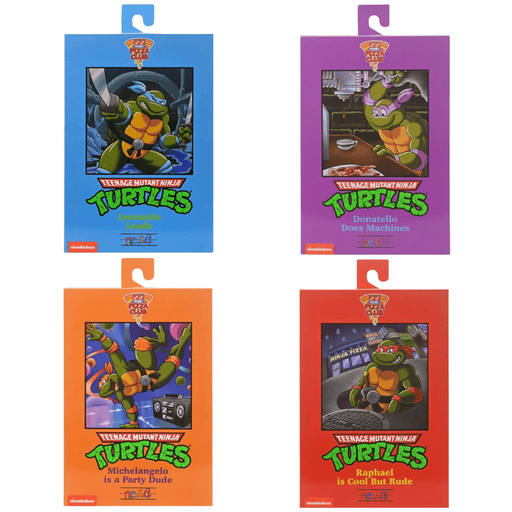 Teenage Mutant Ninja Turtles - Turtles Pizza Club - Cartoon Turtles Set of 4 - Collectables > Action Figures > toys -  Neca