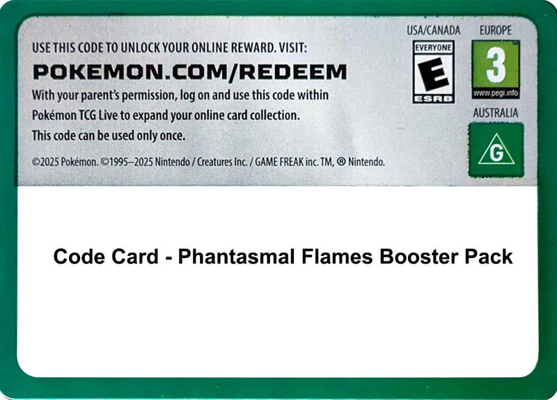 Code Card - Phantasmal Flames Booster Pack