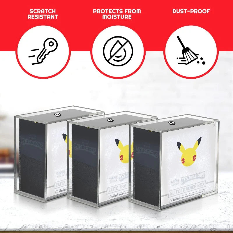 EVORETRO - Pokemon ETB Elite Trainer Box w/ Sliding Lid Anti-UV - EVORETRO Acrylic Protector 4.0MM - accessory -  EVORETRO