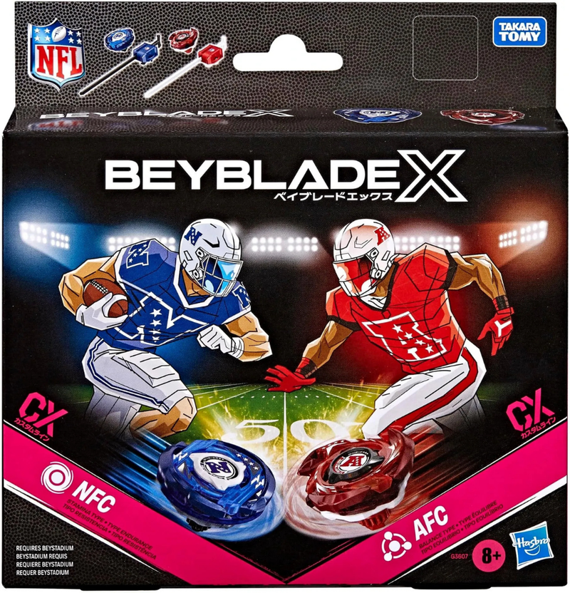 Beyblade X NFL CX Top Pack, 32 AFC & NFC Teams