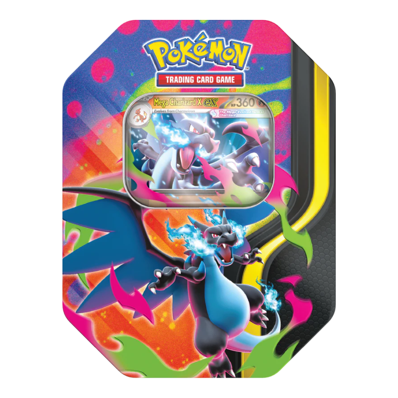 Pokémon TCG: Mega Charizard Tin - Mega Charizard X ex - Card Games > Collectables > TCG > CCG -  Pokemon TCG