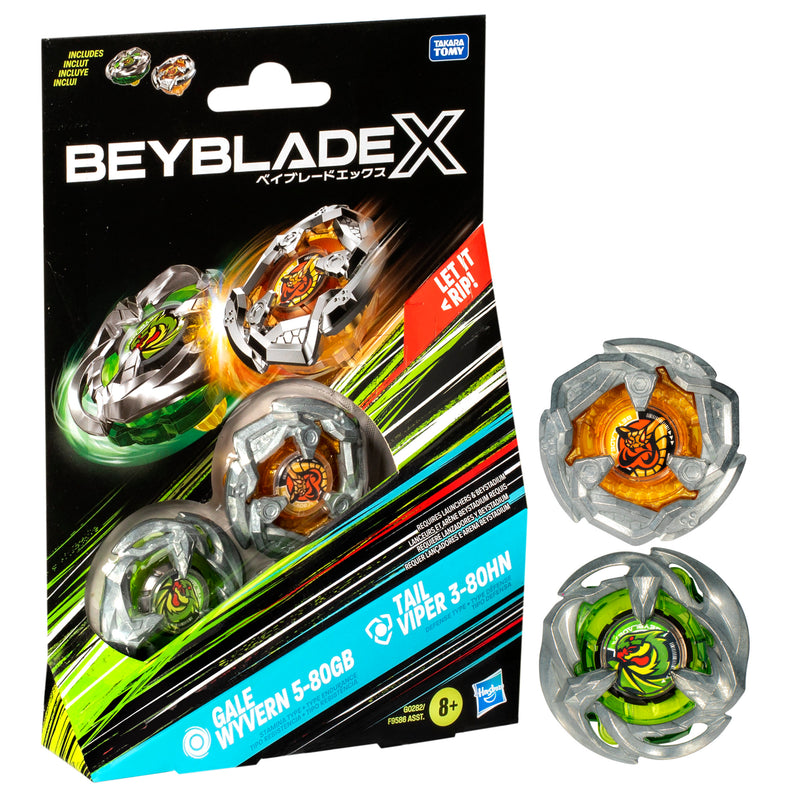 Beyblade X Gale Wyvern 5-80GB and Tail Viper 3-80HN Top Dual Pack Set - Collectables > Action Figures > toys -  Hasbro
