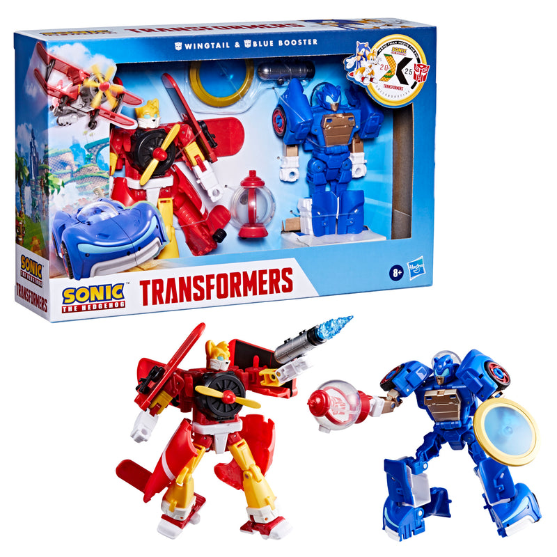 Transformers Collaborative Sonic the Hedgehog x Transformers Wingtail and Blue Booster  (preorder June 2025) - Action figure -  Hasbro