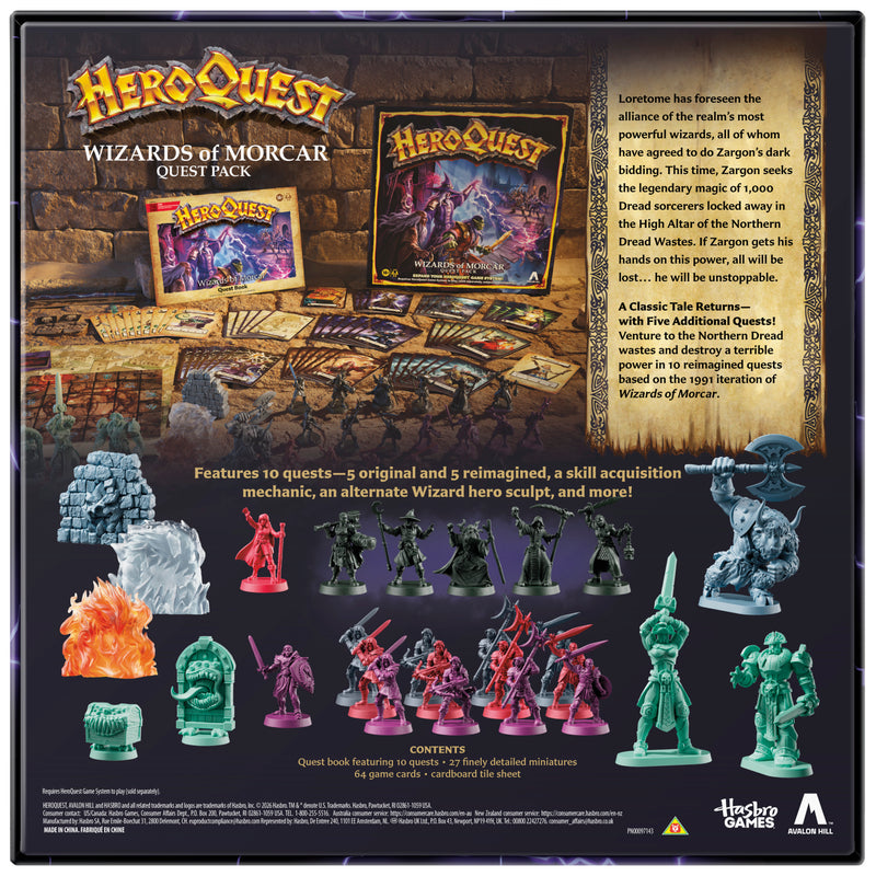 Avalon Hill - HeroQuest  - Wizards of Morcar Quest Pack (preorder Q1 2026) - Board Games -  Hasbro