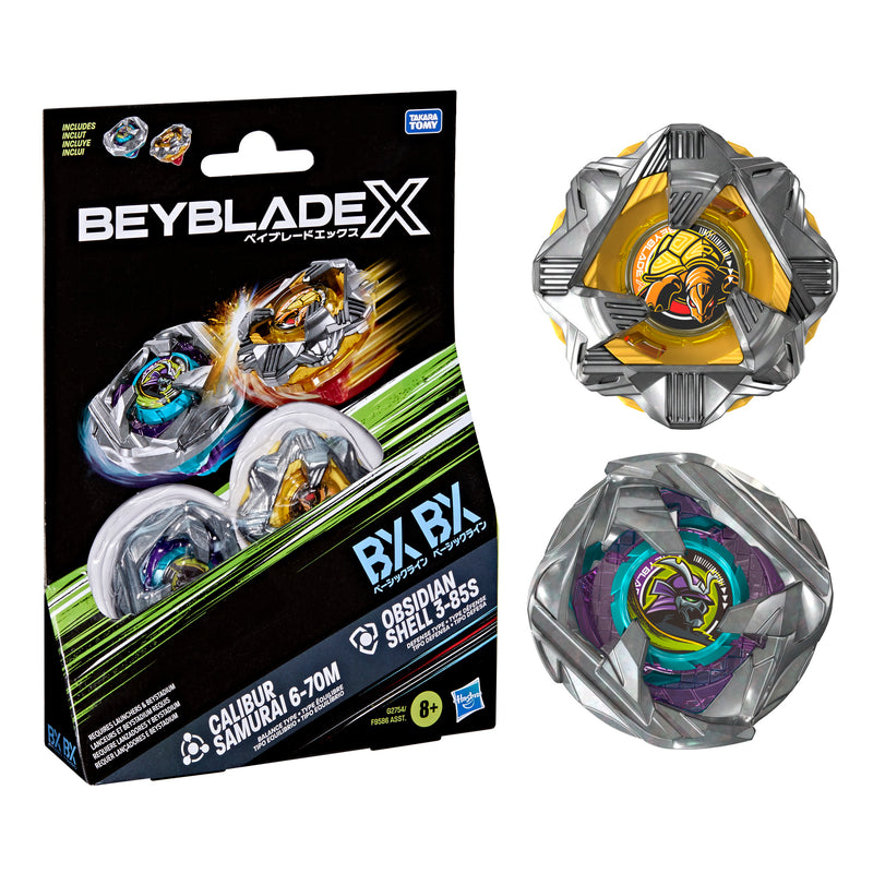 Beyblade X Calibur Samurai 6-70M BX & Obsidian Shell 3-85S BX Dual Pack Set - Collectables > Action Figures > toys -  Hasbro