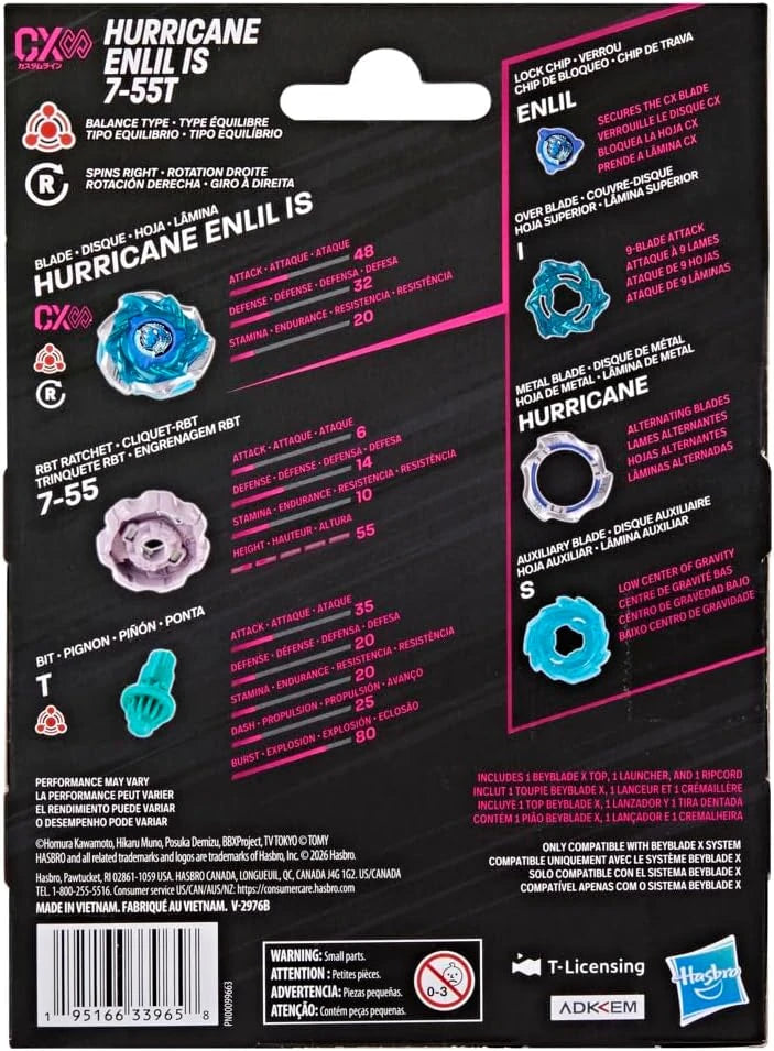 Beyblade X Hurricane Enlil IS 7-55T CX Infinity Starter Pack - Collectables > Action Figures > toys -  Hasbro