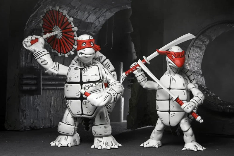 NECA Teenage Mutant Ninja Turtles Black and White First Turtles 7" Action Figures - 2pk - Collectables > Action Figures > toys -  Neca