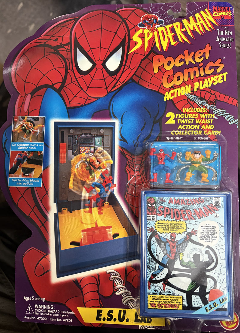 Marvel Spider-Man Pocket Comics E.S.U. Lab Action Playset 1994 - Collectables > Action Figures > toys -  Hasbro