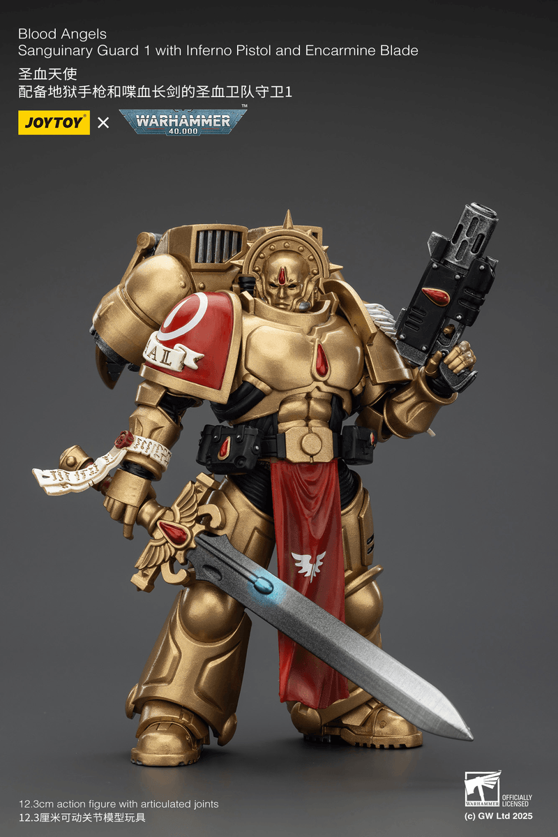 JoyToy - Warhammer 40K - Blood Angels - Sanguinary Guard 1 with Inferno Pistol and Encarmine Blade - Collectables > Action Figures > toys -  Joy Toy