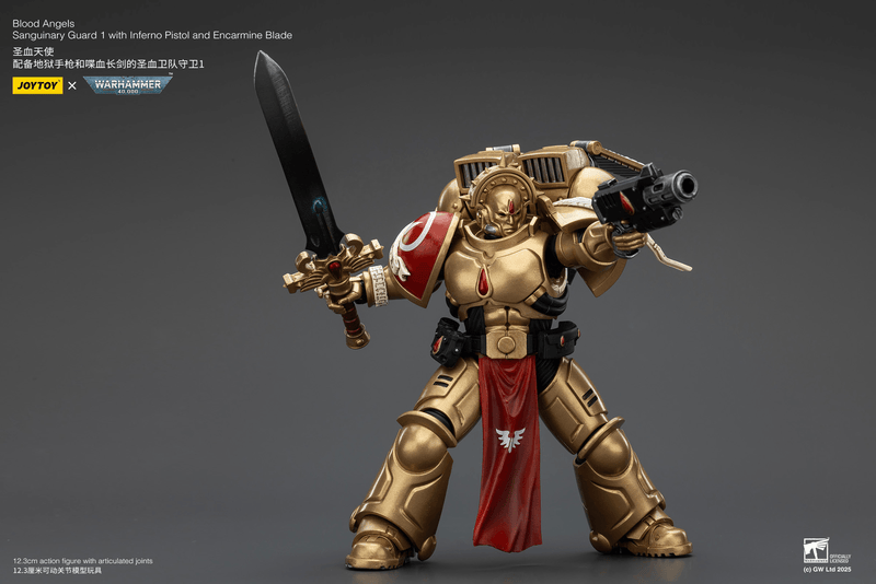 JoyToy - Warhammer 40K - Blood Angels - Sanguinary Guard 1 with Inferno Pistol and Encarmine Blade - Collectables > Action Figures > toys -  Joy Toy