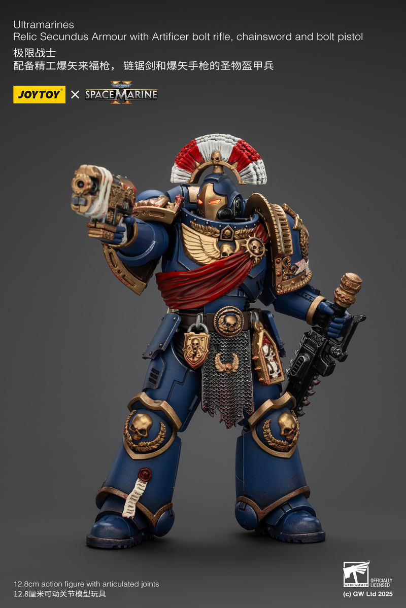Warhammer 40K - Ultramarines - Relic Secundus Armour with Artificer Bolt Rifle, Chainsword and Bolt Pistol (Preorder December 2025) - Collectables > Action Figures > toys -  Joy Toy