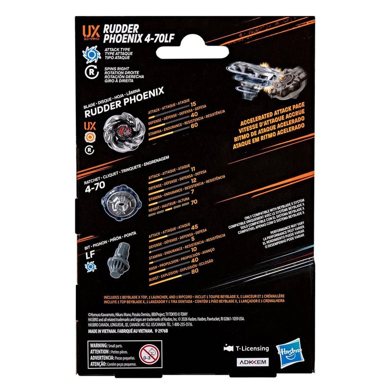 Beyblade X Rudder Phoenix 4-70LF UX Starter Pack - Collectables > Action Figures > toys -  Hasbro