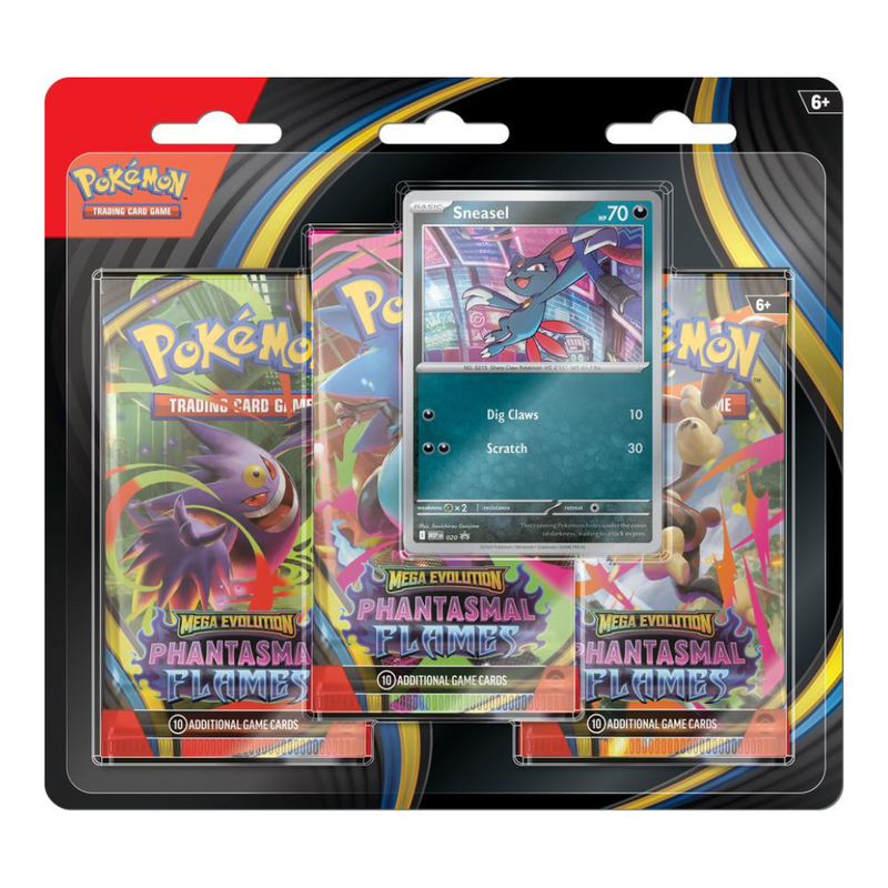 Pokémon TCG: Mega Evolution - Phantasmal Flames - Blister Pack - Three Boosters - Sneasel Promo Card - Card Games > Collectables > TCG > CCG -  Pokemon TCG