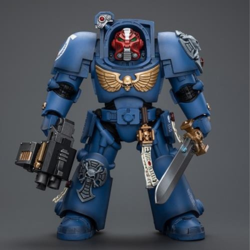 Warhammer 40K - UItramarines - Terminator Squad Sergeant with Power Sword and Teleport Homer - Collectables > Action Figures > toys -  Joy Toy