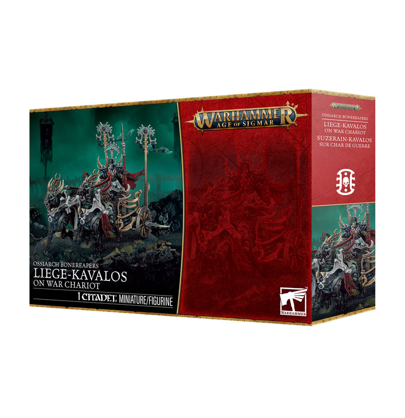 Warhammer: Age of Sigmar - Ossiarch Bonereapers - Liege-Kavalos on War Chariot (Preorder Mar 7) - Miniature -  Games Workshop