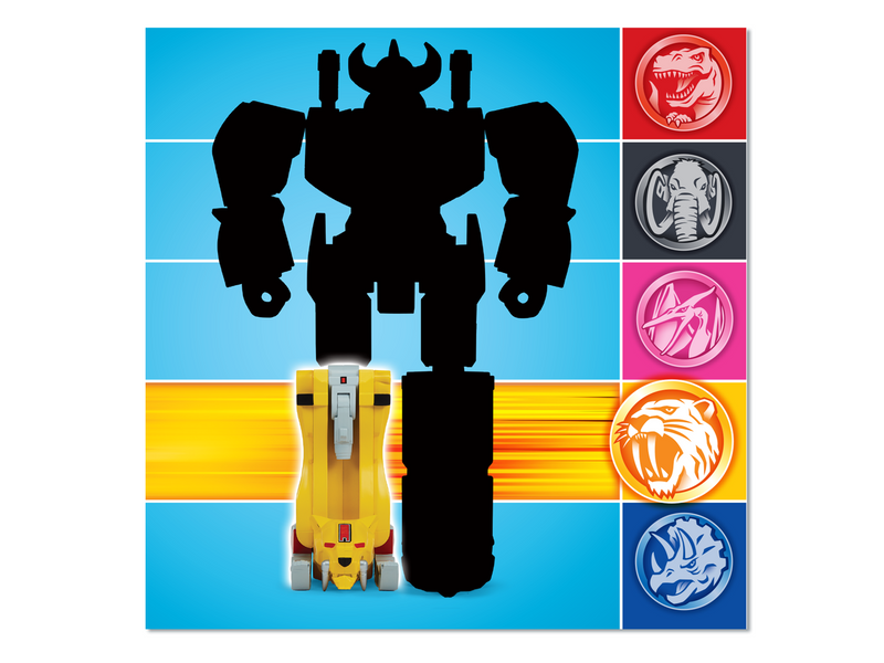 Mighty Morphin Power Rangers Re-Ignition - Sabertooth Tiger Combinable Dinozord - Collectables > Action Figures > toys -  PLAYMATES