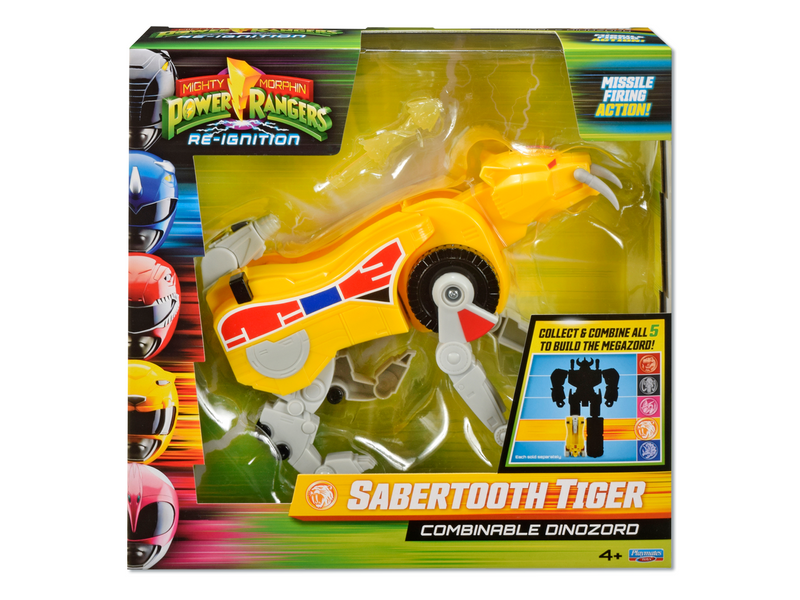 Mighty Morphin Power Rangers Re-Ignition - Sabertooth Tiger Combinable Dinozord - Collectables > Action Figures > toys -  PLAYMATES