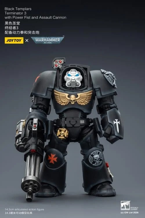 JoyToy - Warhammer 40K - Black Templars - Terminator (Ver. 3) with Power Fist and Assault Cannon 1/18 Scale Action Figure - Collectables > Action Figures > toys -  Joy Toy