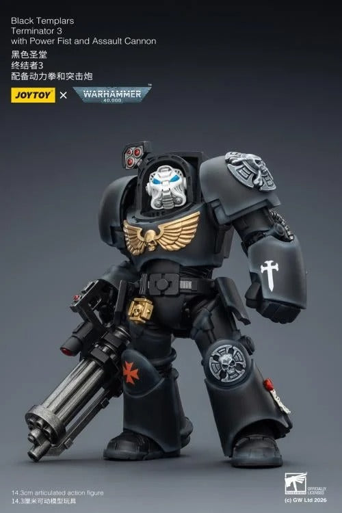 JoyToy - Warhammer 40K - Black Templars - Terminator (Ver. 3) with Power Fist and Assault Cannon 1/18 Scale Action Figure - Collectables > Action Figures > toys -  Joy Toy