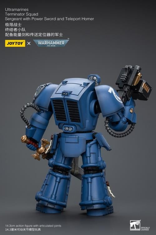 Warhammer 40K - UItramarines - Terminator Squad Sergeant with Power Sword and Teleport Homer - Collectables > Action Figures > toys -  Joy Toy
