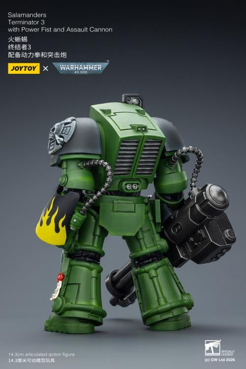 JoyToy - Warhammer 40K - Salamanders Terminator (Ver. 3) with Power Fist and Assault Cannon 1/18 Scale Action Figure - Collectables > Action Figures > toys -  Joy Toy
