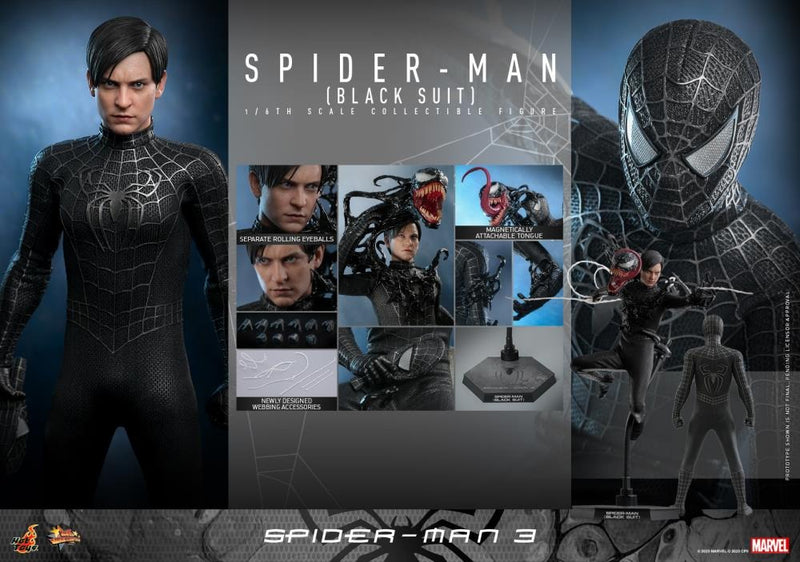 Spider-Man 3 - Spider-Man (Black Suit) 1/6th Scale Collectible Figure - MMS727 - Collectables > Action Figures > toys -  Hot Toys