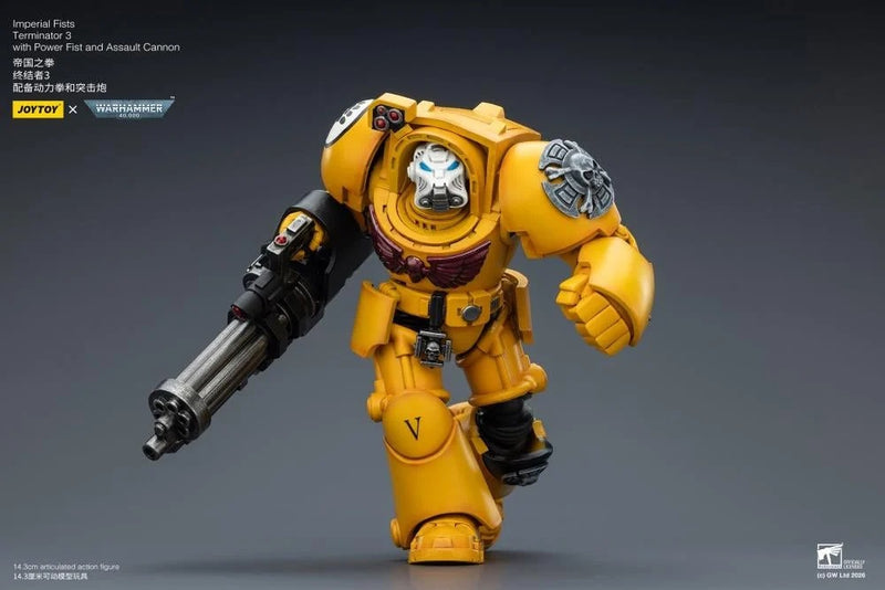 JoyToy - Warhammer 40K - Imperial Fists Terminator (Ver. 3) with Power Fist and Assault Cannon 1/18 Scale Action Figure - Collectables > Action Figures > toys -  Joy Toy