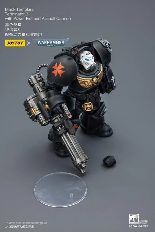 JoyToy - Warhammer 40K - Black Templars - Terminator (Ver. 3) with Power Fist and Assault Cannon 1/18 Scale Action Figure - Collectables > Action Figures > toys -  Joy Toy