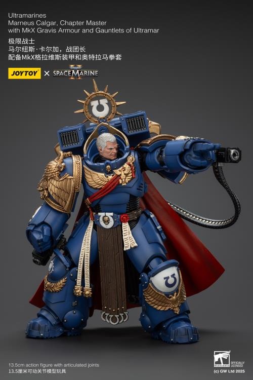 Warhammer 40K - Ultramarines - Space Marine 2 - Marneus Calgar Chapter Master with MKX Gravis Armour and Gauntlets of Ultramar - Collectables > Action Figures > toys -  Joy Toy