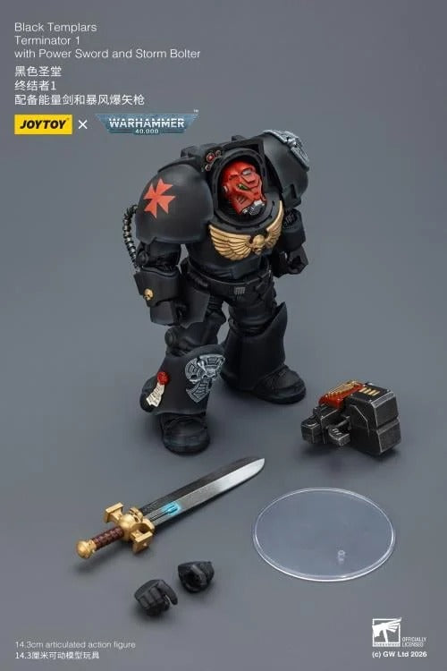 JoyToy - Warhammer 40K - Black Templars - Terminator (Ver. 1) with Power Sword and Storm Bolter 1/18 Scale Action Figure - Collectables > Action Figures > toys -  Joy Toy