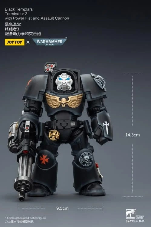 JoyToy - Warhammer 40K - Black Templars - Terminator (Ver. 3) with Power Fist and Assault Cannon 1/18 Scale Action Figure - Collectables > Action Figures > toys -  Joy Toy