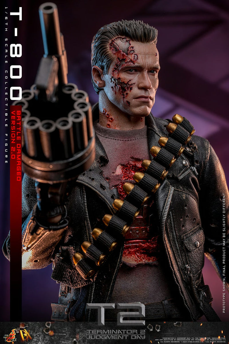 Terminator 2: Judgement Day - T-800 (Battle Damaged Version 2.0) 1/6th Scale Collectible - DX46 - Collectables > Action Figures > toys -  Hot Toys