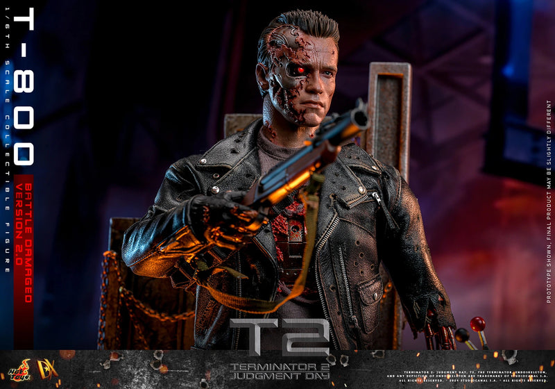 Terminator 2: Judgement Day - T-800 (Battle Damaged Version 2.0) 1/6th Scale Collectible - DX46 - Collectables > Action Figures > toys -  Hot Toys