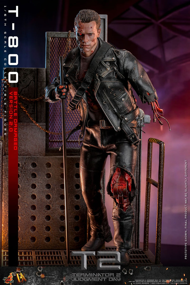 Terminator 2: Judgement Day - T-800 (Battle Damaged Version 2.0) 1/6th Scale Collectible - DX46 - Collectables > Action Figures > toys -  Hot Toys