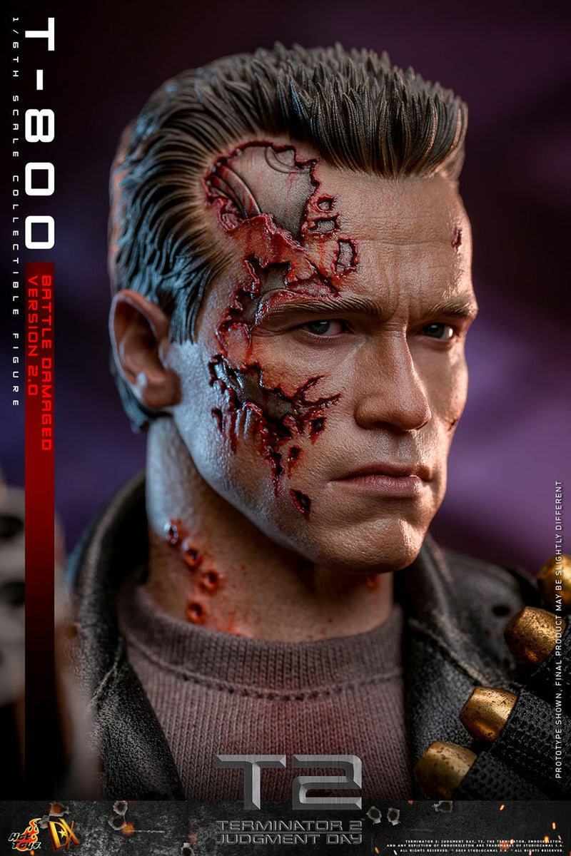 Terminator 2: Judgement Day - T-800 (Battle Damaged Version 2.0) 1/6th Scale Collectible - DX46 - Collectables > Action Figures > toys -  Hot Toys