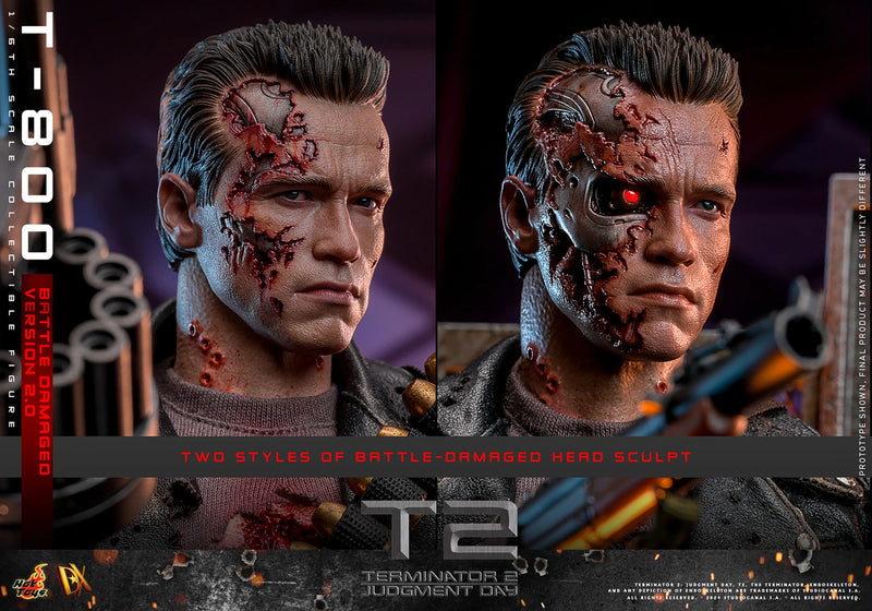 Terminator 2: Judgement Day - T-800 (Battle Damaged Version 2.0) 1/6th Scale Collectible - DX46 - Collectables > Action Figures > toys -  Hot Toys