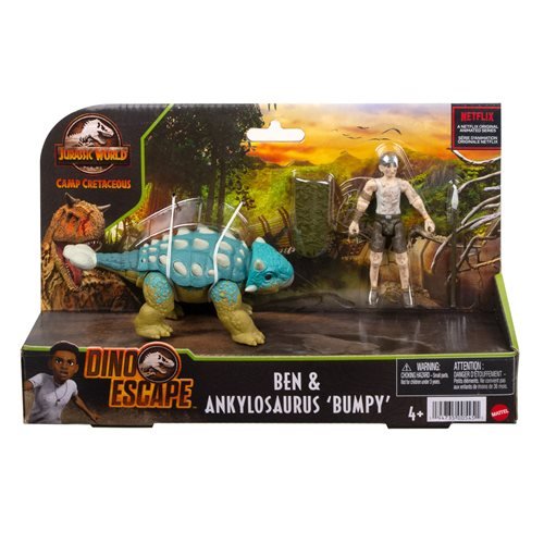 Jurassic World Camp Cretacous Dino Escape Ben and Ankylosaurus Bumpy Action Figure Set - Action & Toy Figures -  mattel