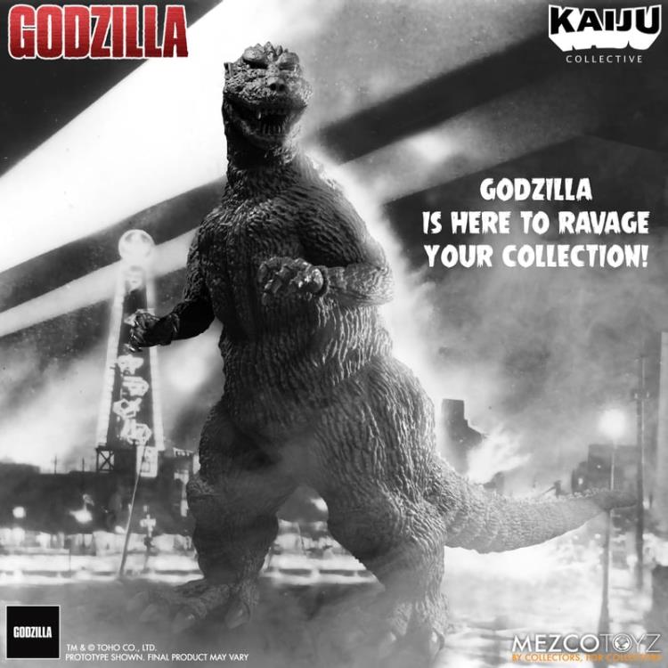 Godzilla (1954) Kaiju Collective Godzilla - Black & White (preorder) -  -  MEZCO TOYS