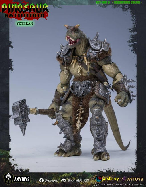 Dinosaur Battlefield Carnotaurus Warrior Veteran - Green - 1/12 Scale Figure (preorder) - Collectables > Action Figures > toys -  AxyToys