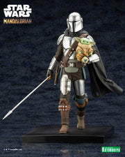 MANDALORIAN & GROGU WITH BESKAR STAFF ARTFX PVC STATUE (Preorder ETA: NOV2022) - statue -  Kotobukiya